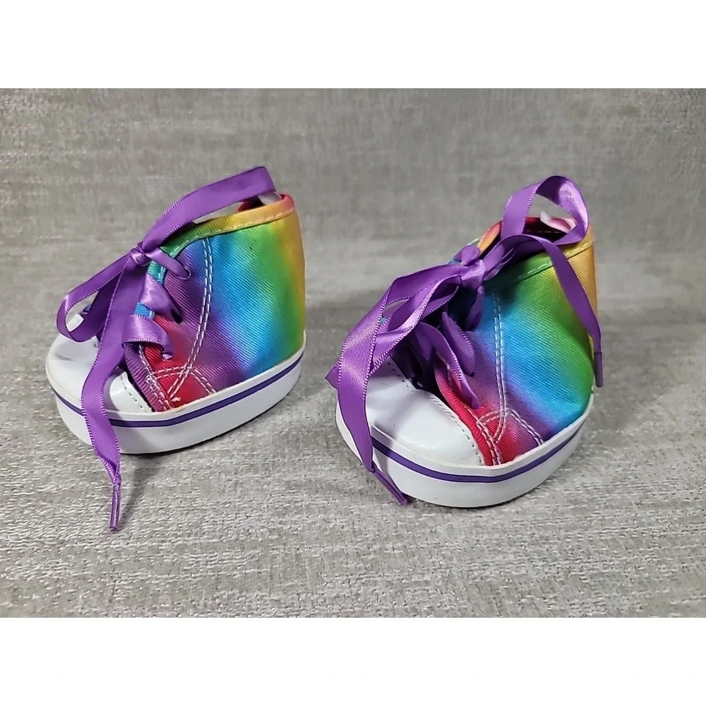 Lot‎ Build A Bear Skates, Sneakers & Slippers Glitter Rainbow Bows